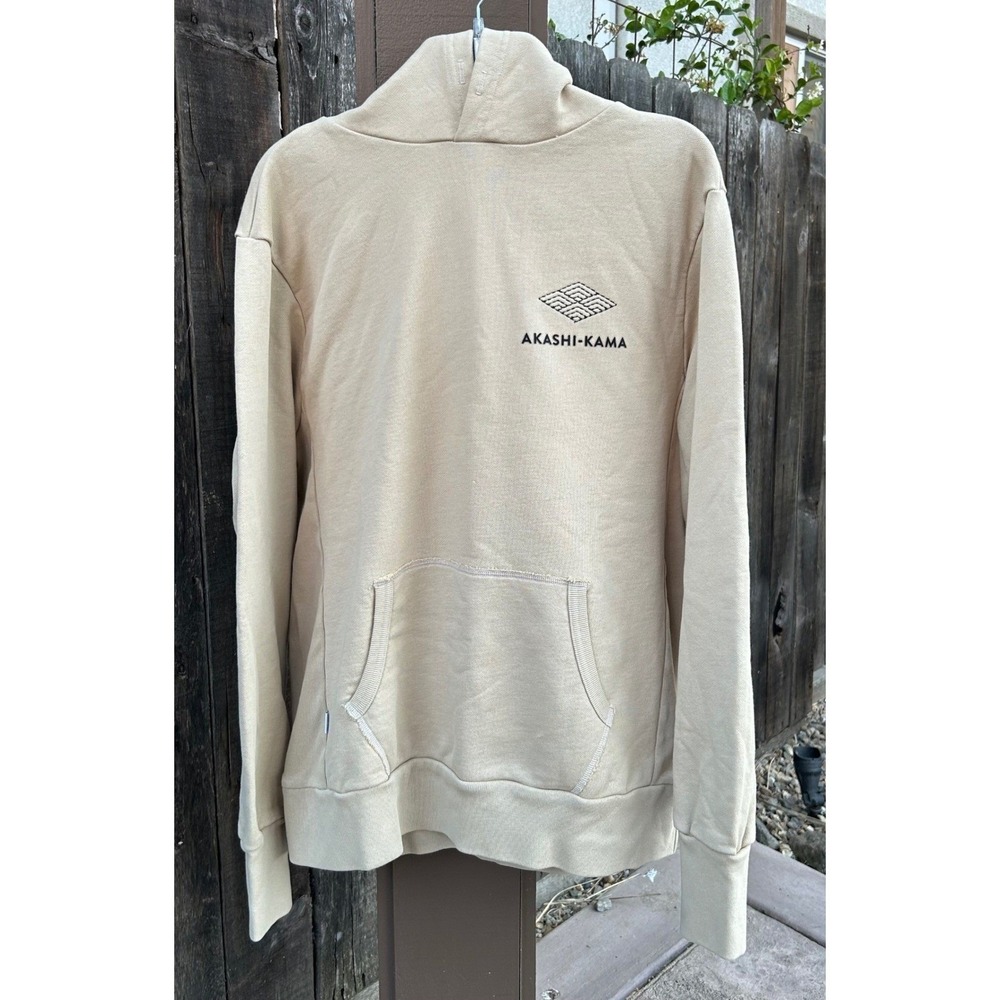 AKASHI-KAMA Sashiko Diamond Hoodie Enoki Mens L Made USA French Terry